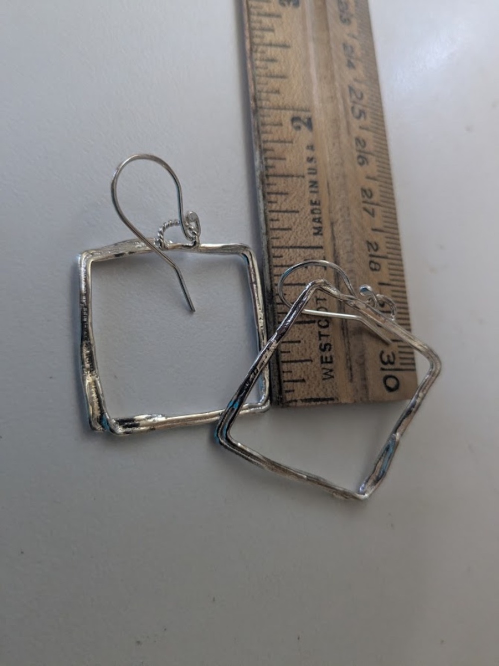 Sterling Silver Fused Silver Square Earrings
